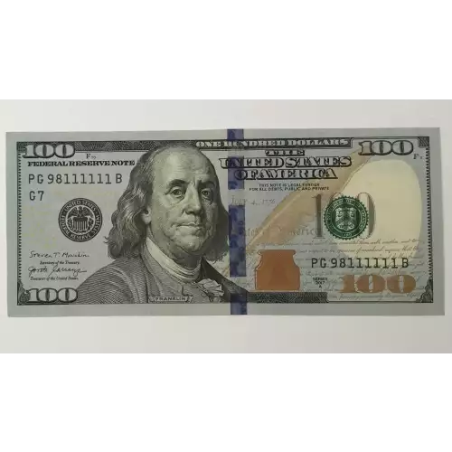 $100 2009-A.  Small Size $100 Federal Reserve Notes 2187-G