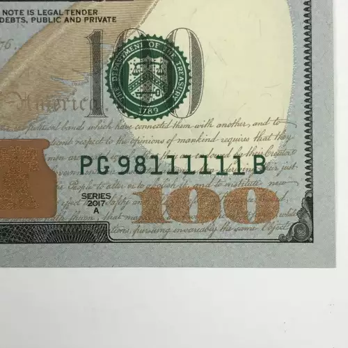 $100 2009-A.  Small Size $100 Federal Reserve Notes 2187-G (2)