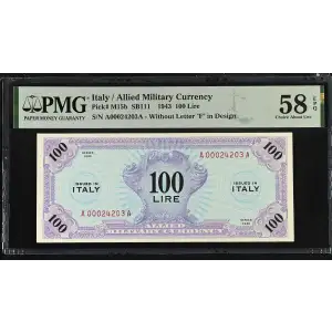 100 Lire 1943, SERIES 1943 B. Without F. Italy M15