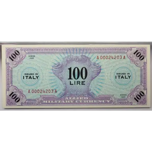 100 Lire 1943, SERIES 1943 B. Without F. Italy M15 (2)