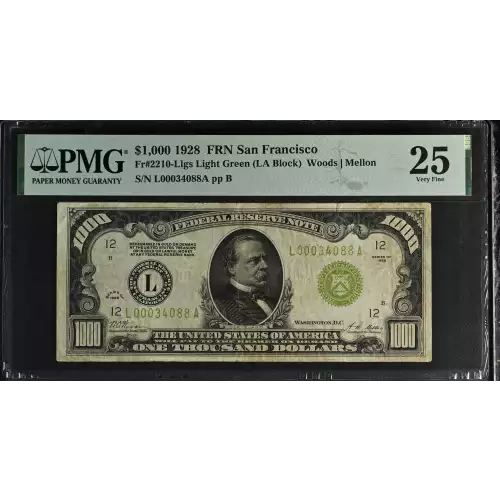 $1,000 1928  High Denomination Notes 2210-L