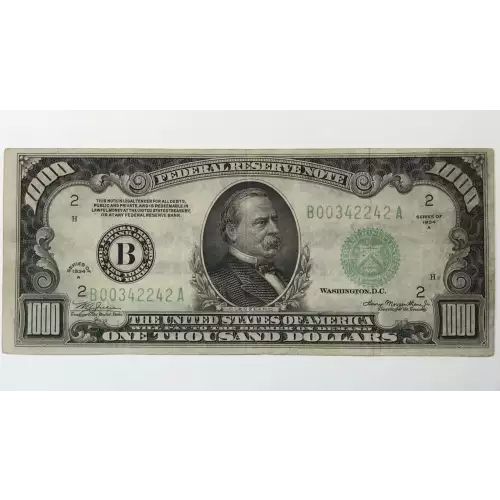 $1,000 1934-A.  High Denomination Notes 2212-B