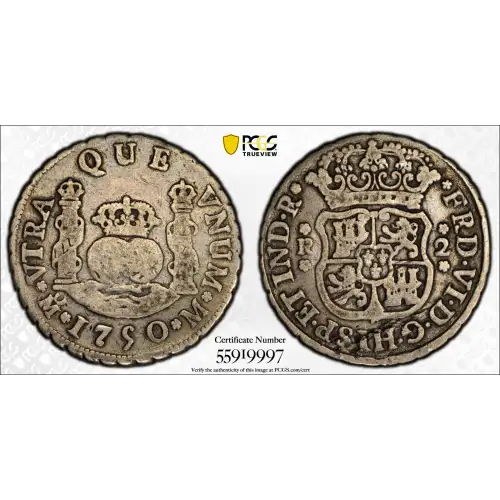 1750 Mo M Mexico Silver 2 Reales PCGS F-15