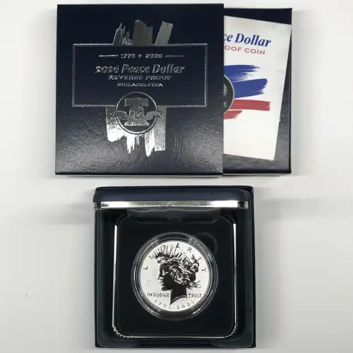 1776-2026-P Reverse Proof Peace Silver Dollar w US Mint OGP Box COA - 250 Privy (2)
