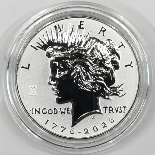 1776-2026-P Reverse Proof Peace Silver Dollar w US Mint OGP Box COA - 250 Privy