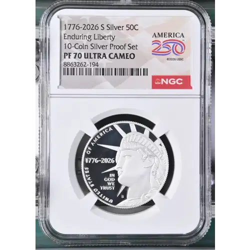 1776-2026 S Enduring Liberty 10-Coin Silver Proof Set ULTRA CAMEO (2)