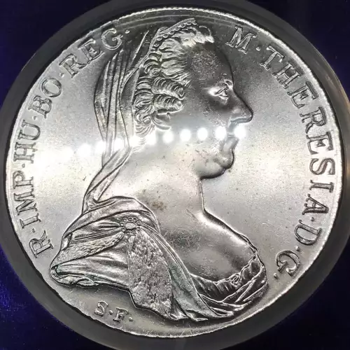 1780-Dated Maria Theresa Austria Silver Thaler Modern Restrike NGC MS-64 - TraderBea label & core (3)