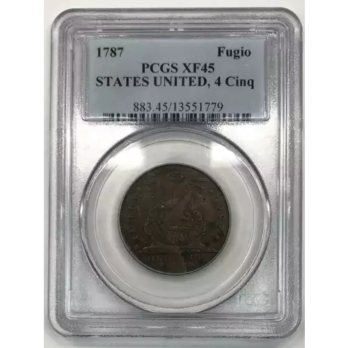 1787 Fugio 1C States United, 4 Cinq, BN