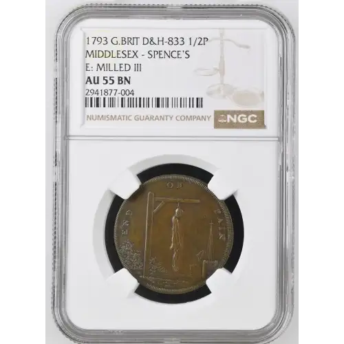 1793 G.BRIT MIDDLESEX - SPENCE'S E: MILLED III BN (2)