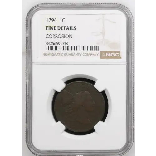 1794 P Flowing Hair Liberty Cap Large Cent NGC F/FINE DETAILS (corrosion) - Head of 1794 (2)