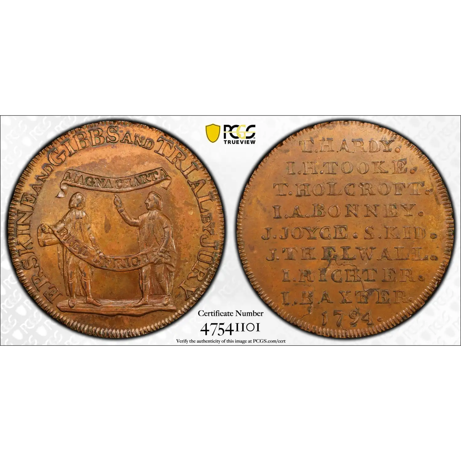 1794 Tk 1/2D DH-1011 Middlesex Erskine and Erskine & Gibbs, RB