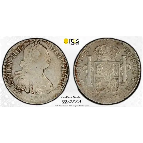 1806 Mo TH Mexico Silver 8 Reales PCGS VF-25 (2)