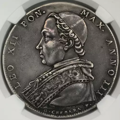 1825-B ITALIAN STATES Silver SCUDO NGC XF-Details - Old 1825-B ITALIAN STATES Silver SCUDO NGC XF-Details - Old