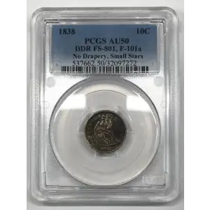 1838 10C DDR, F-101a, FS-801 No Drapery, Small Stars (2)