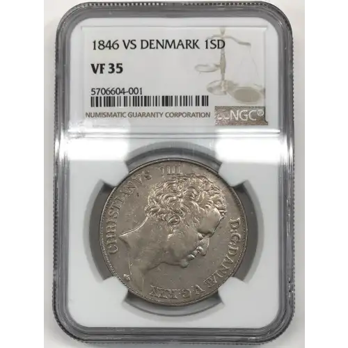 1846 VS Type 2 Denmark Silver Speciedaler NGC VF-35