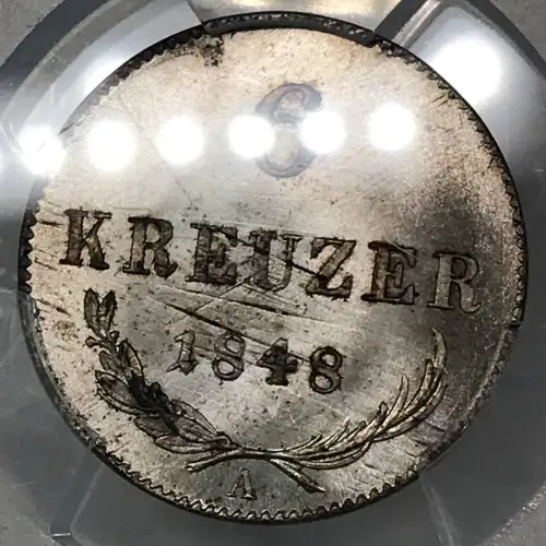 1848-A Austria Silver 6 KREUZER PCGS MS-63     (3)