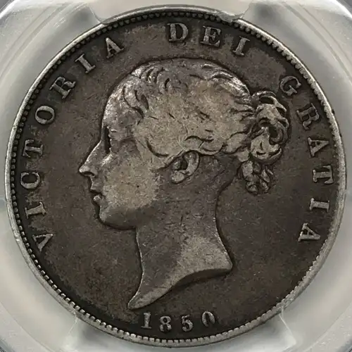 1850 Great Britain Silver 1/2 Crown PCGS VF-25 (4)
