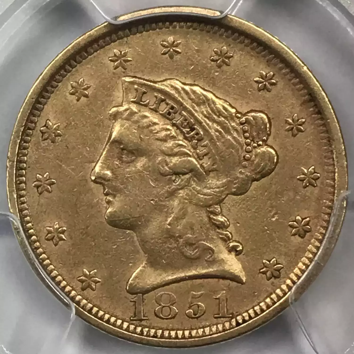 1851 $2.50 Gold Liberty Head Quarter Eagle PCGS AU-50 - Old Pueblo Coin