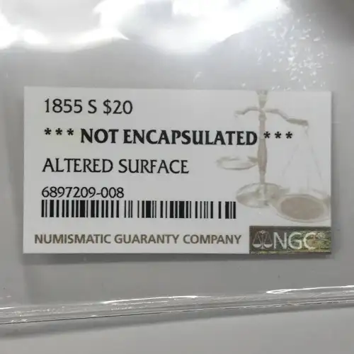 1855 S Liberty Head $20 Gold Double Eagle (5)