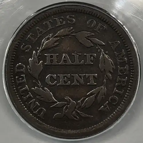1856 P Braided Hair Half Cent ANACS F-12 Details (rim damage) - C-1 (3)