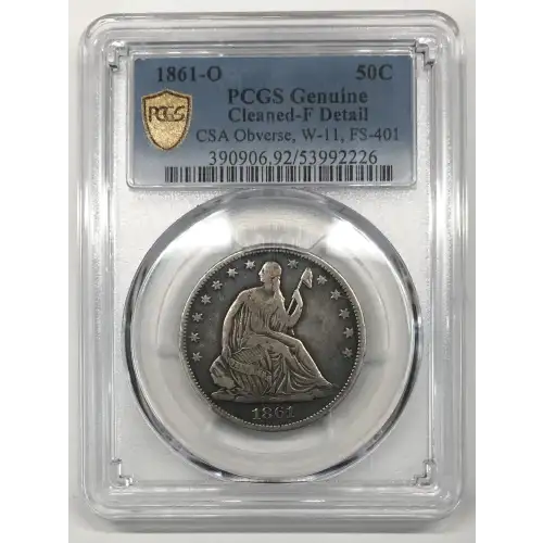 1861-O 50C CSA Obverse, W-11, FS-401 (2)