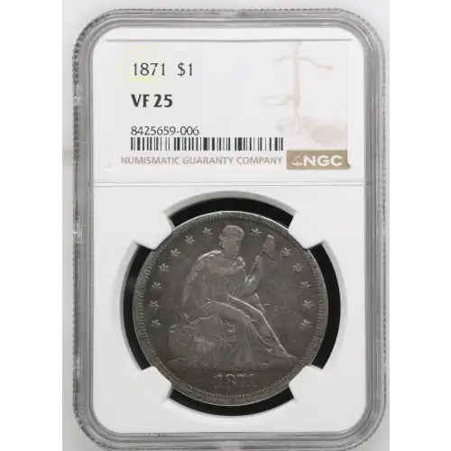 1871 P Seated Liberty Silver Dollar NGC VF-25 (2)