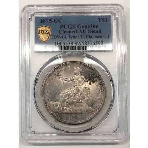 1875-CC T$1 TDV-10, Type I/II, Chopmarked (3)