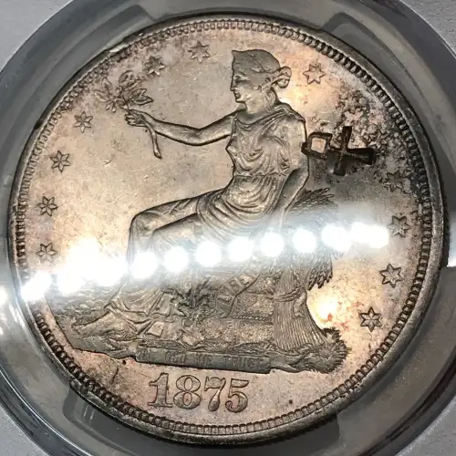 1875-CC T$1 TDV-10, Type I/II, Chopmarked (4)