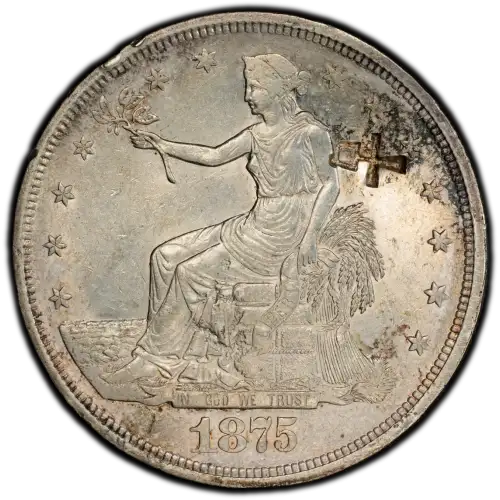 1875-CC T$1 TDV-10, Type I/II, Chopmarked (3)