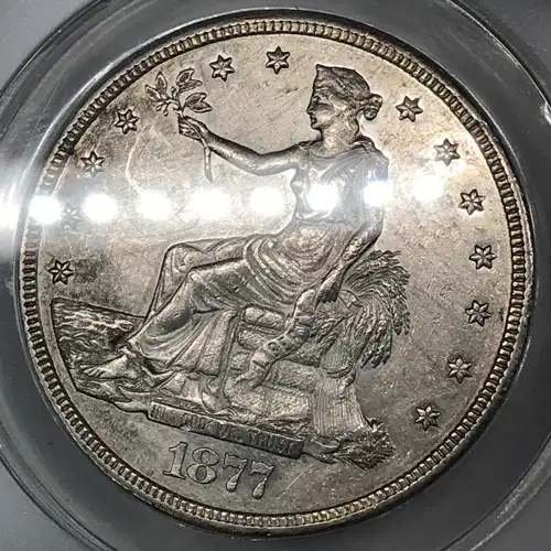 1877 S Trade Silver Dollar ANACS AU-58 (2)