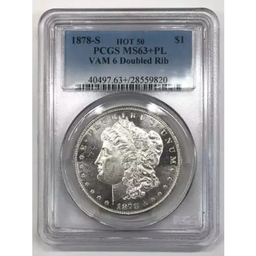 1878-S $1 VAM 6 Doubled Rib, PL