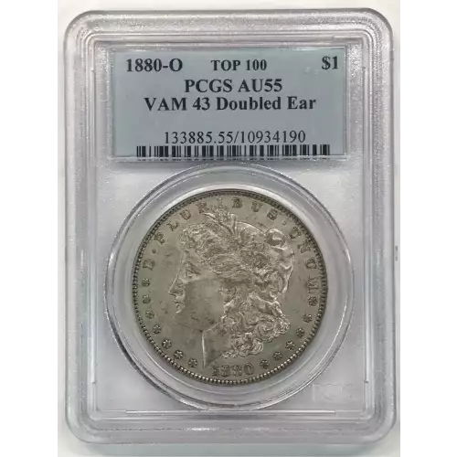 1880-O $1 VAM 43 Doubled Ear