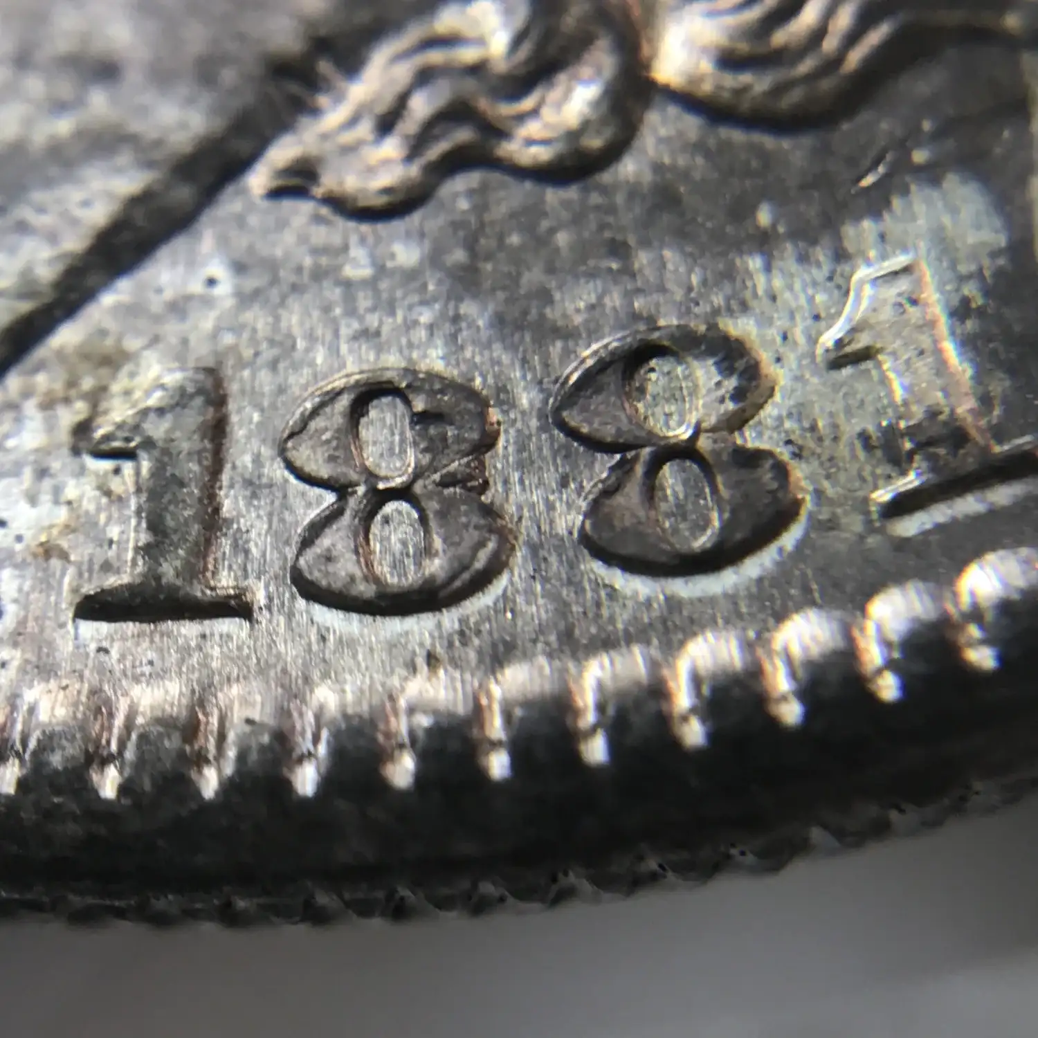 1881-S Morgan Silver Dollar CACG MS 62 VAM-6 S/S, Die Chips 8 CAC