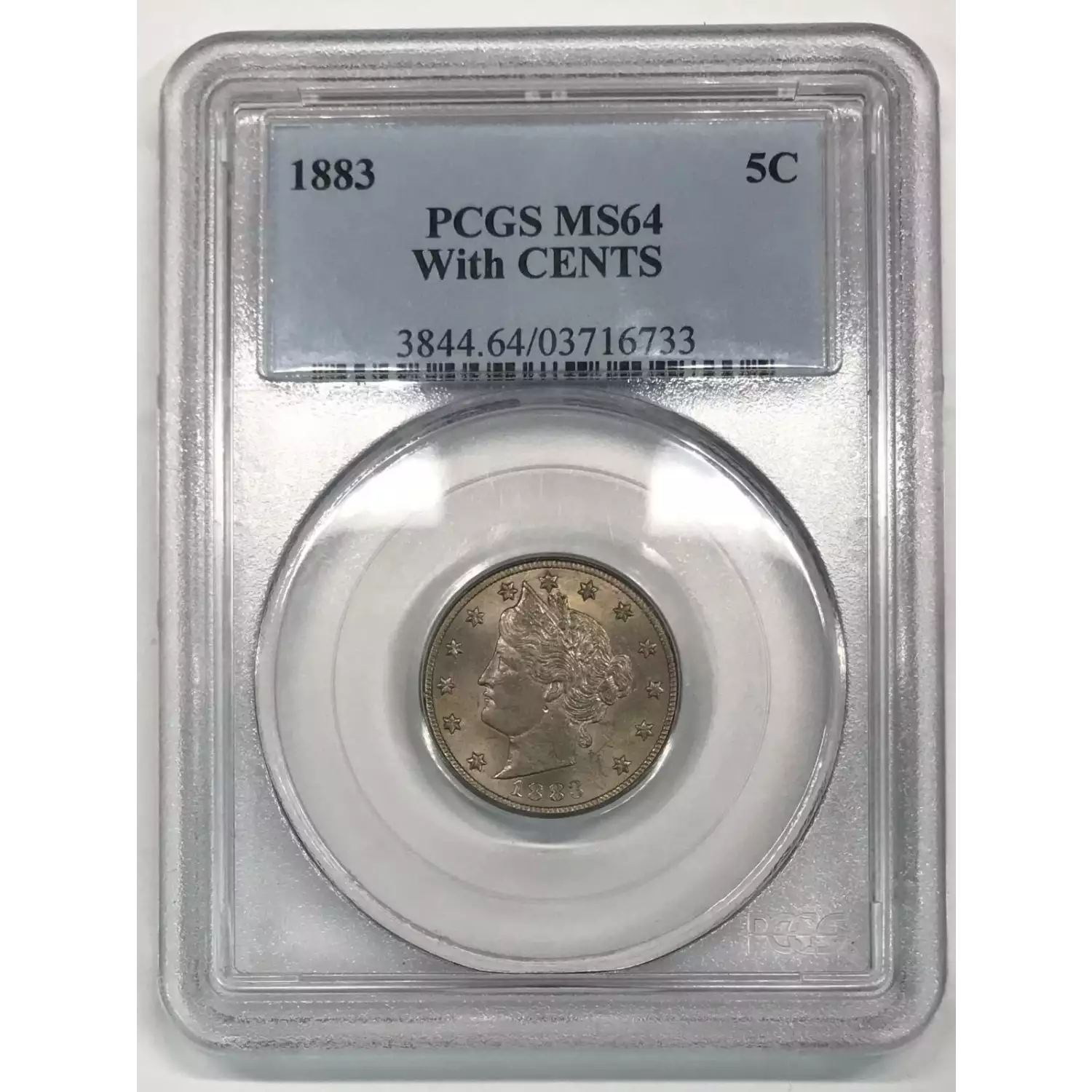 1883 Liberty Head V Nickel PCGS MS-64 With CENTS - Old Pueblo Coin