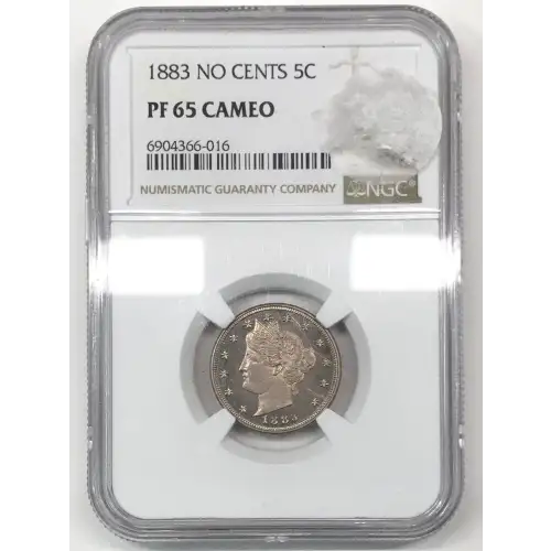1883 NO CENTS Liberty Head V Nickel NGC PF-65 CAMEO