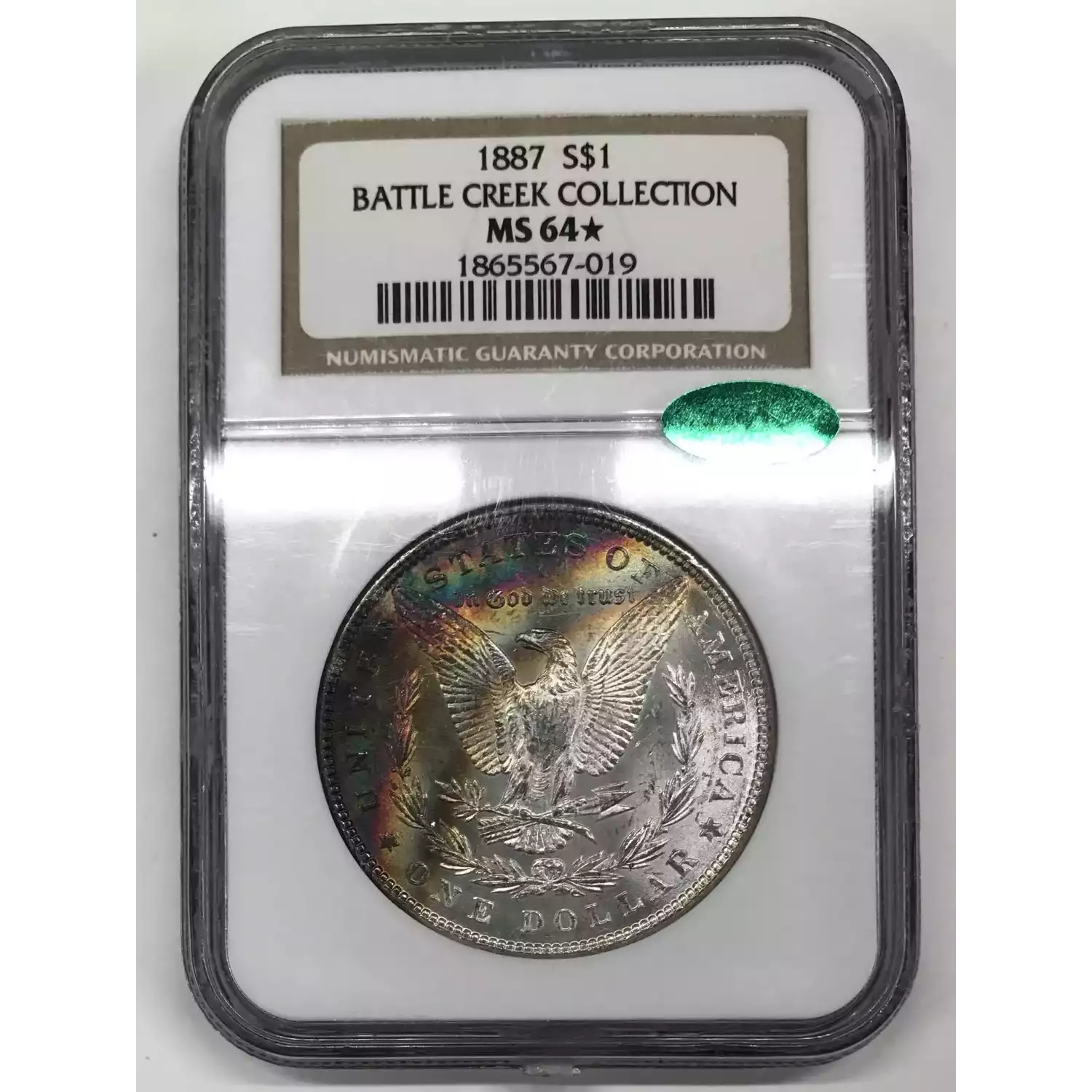 1887 Morgan Silver Dollar NGC MS-64* BATTLE CREEK COLLECTION