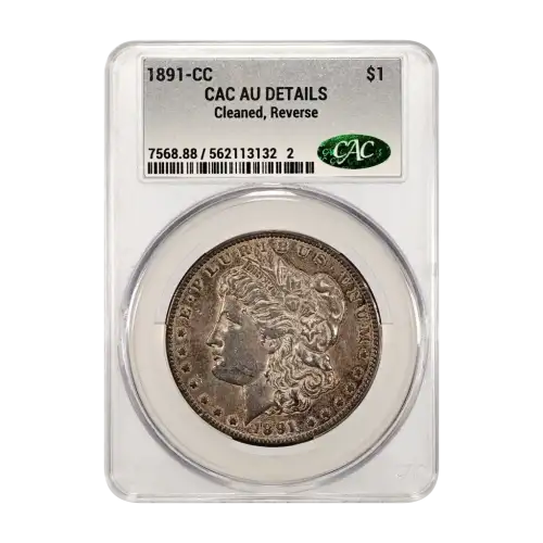 1891 CC Morgan Silver Dollar CACG AU Details (2)