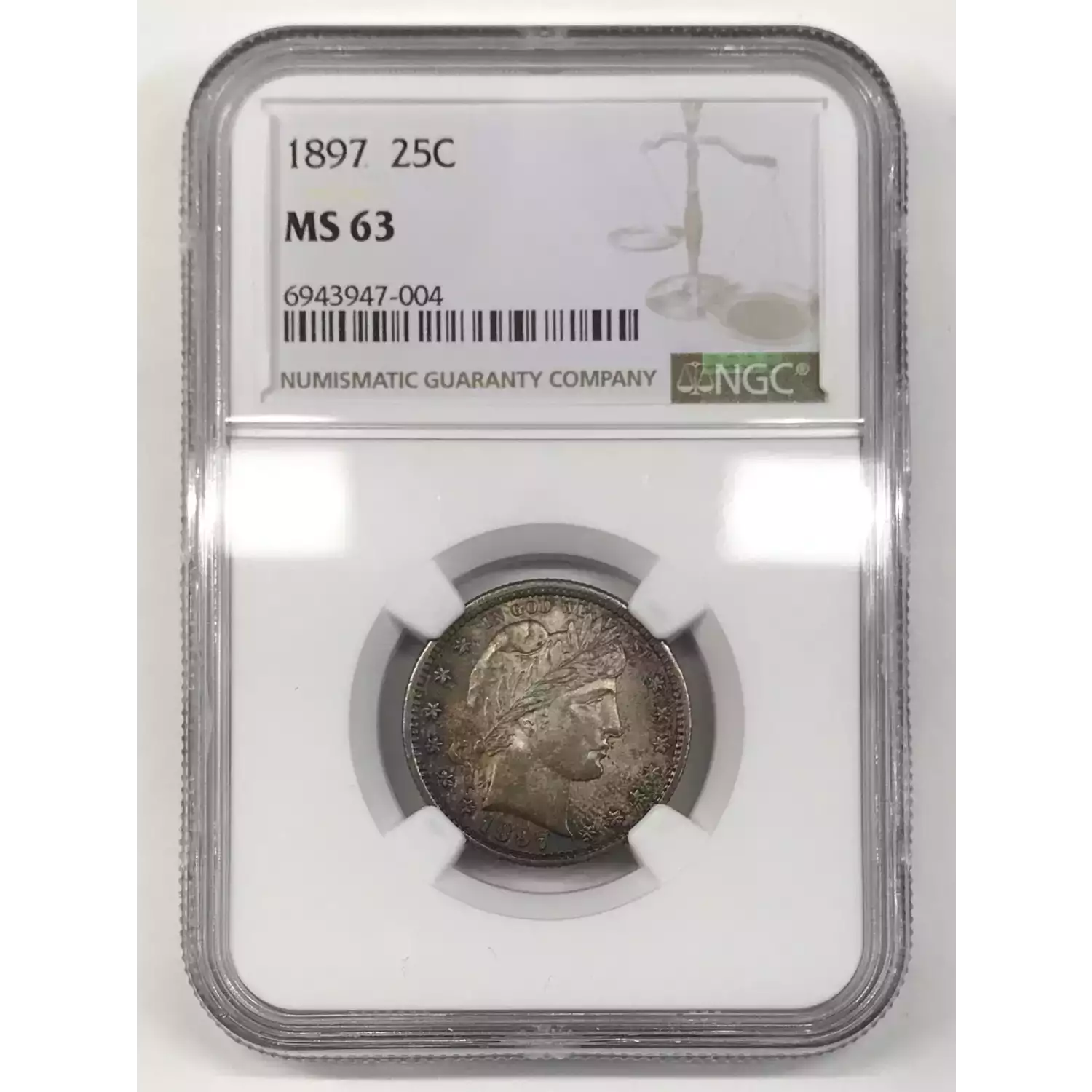 1897 Barber Liberty Head Quarter NGC MS-63 - Old Pueblo Coin