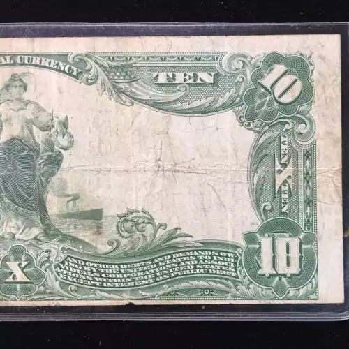 1902 PLAIN BACK $10 TUCSON, AZ NATIONAL BANK NOTE CH#4287, damage