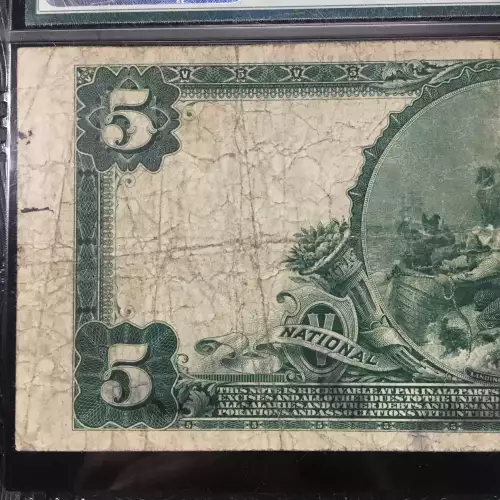 1902 PLAIN BACK $5 PHOENIX, AZ NATIONAL BANK NOTE CH#11559 – PMG VERY FINE 20