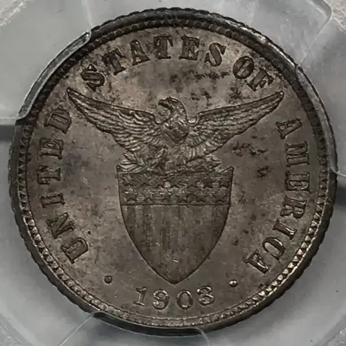 1903 US Philippines Silver 10 Centavos PCGS MS-63 (2)