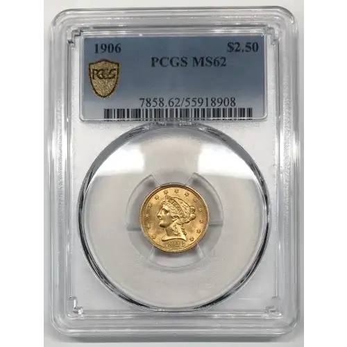 1906 P $2.50 Gold Liberty Head Quarter Eagle PCGS MS-62 (2)