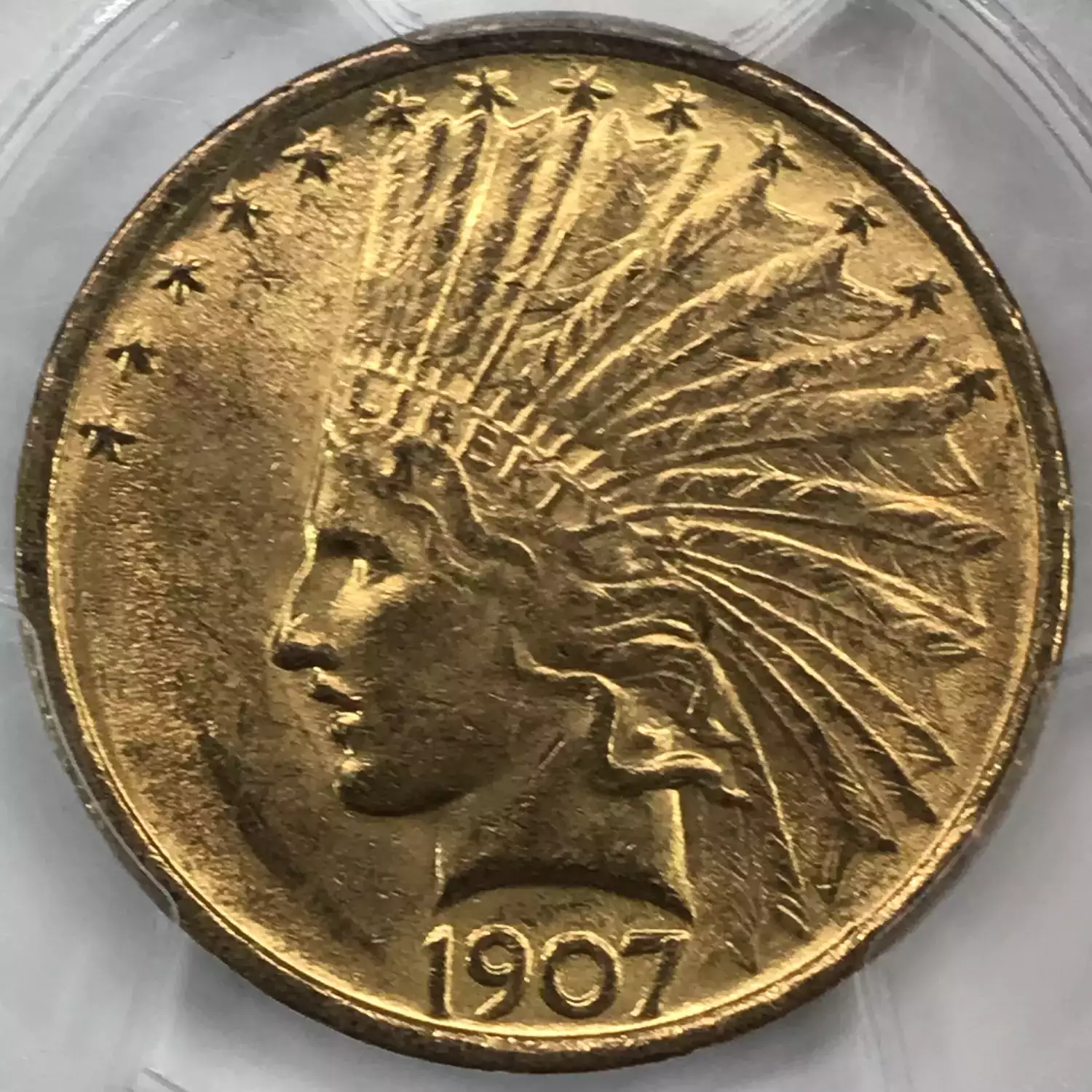 1907 indian head 10 dollar gold coin