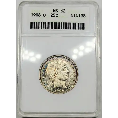 1908 O Barber Liberty Head Quarter ANACS MS-62 Soapbox Holder (6)