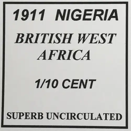 1911 Nigeria British West Africa 1/10 Penny - Uncirculated (2)