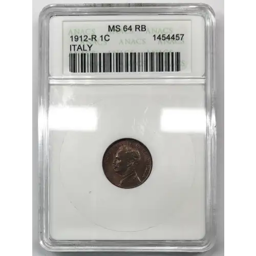 1912 R ITALY Bronze CENTESIMO ANACS MS-64 RB (2)