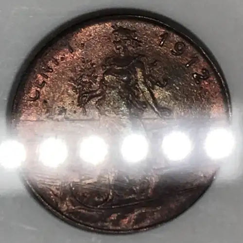 1912 R ITALY Bronze CENTESIMO ANACS MS-64 RB (4)