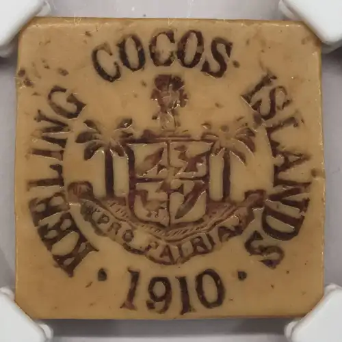 1913 KEELING COCOS ISLAND 25 CENTS NGC AU-55 (5)