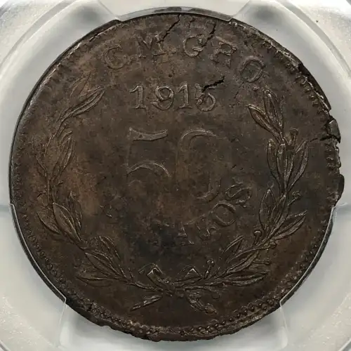 1915 CM GRO Guerrero Mexico Revolutionary Copper 20 Centavos PCGS AU-50 (3)