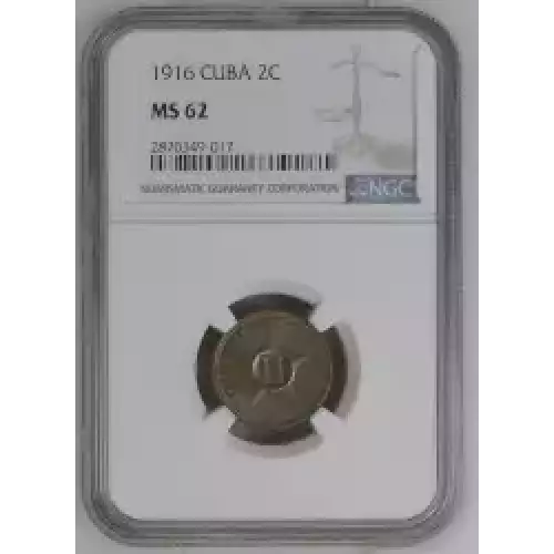 1916 Cuba Copper-Nickel 2 CENTAVOS NGC MS-62 - Old Pueblo Coin 1916 Cuba Copper-Nickel 2 CENTAVOS NGC MS-62 - Old Pueblo Coin